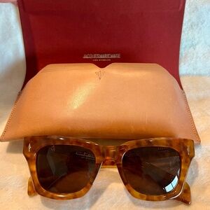 JACQUES MARIE MAGE Men's Dealean Rectangle Acetate Sunglasses, Camel